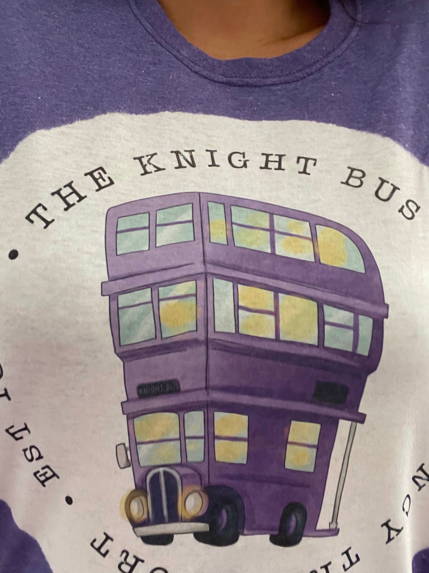The Knight Bus Purple Bleached Graphic Tee