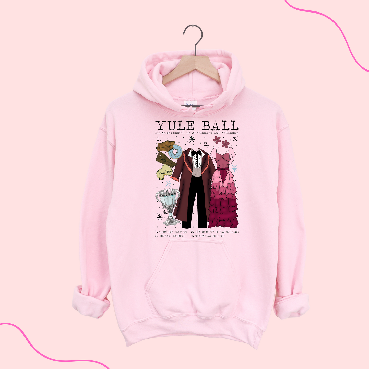 Pink Yule Ball Tri- Wizards Tournament Hoodie