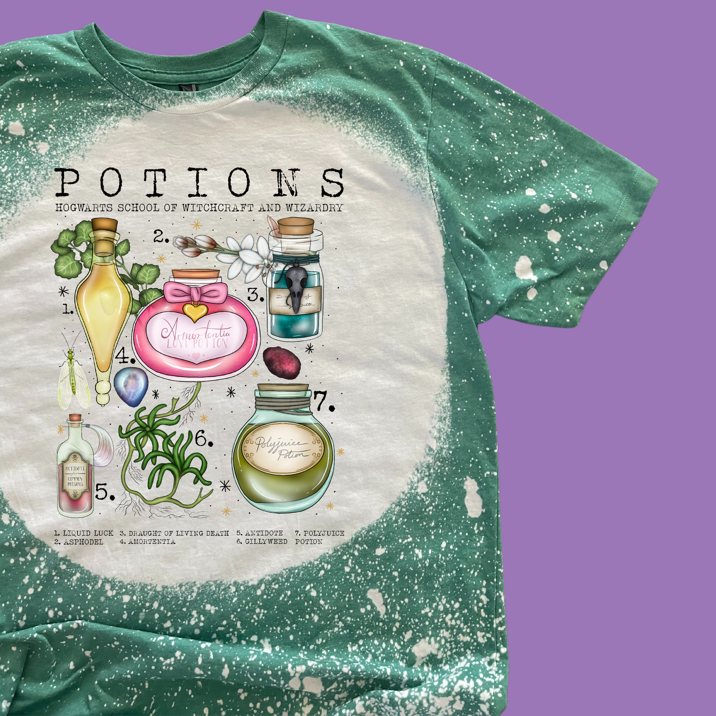 PRE-ORDER Potions Green Bleached Unisex  Tee